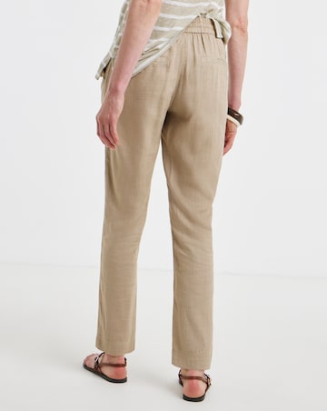 Truffle Linen Mix Tapered Trousers