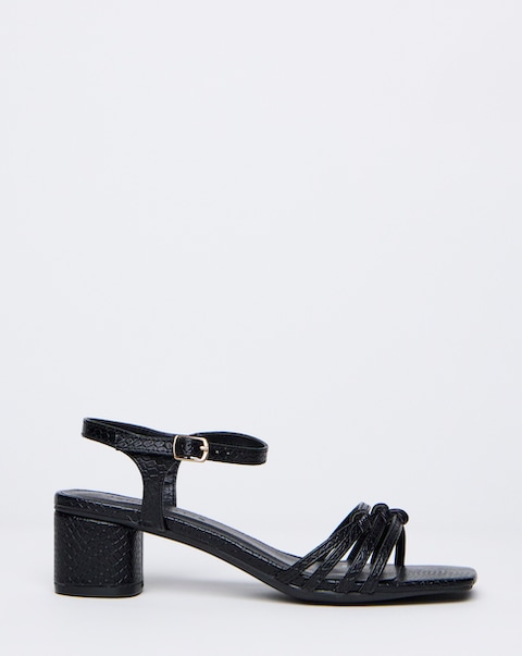 Wanda Strappy Flexible Sole Block Heeled Sandals - Wide Fit (E)
