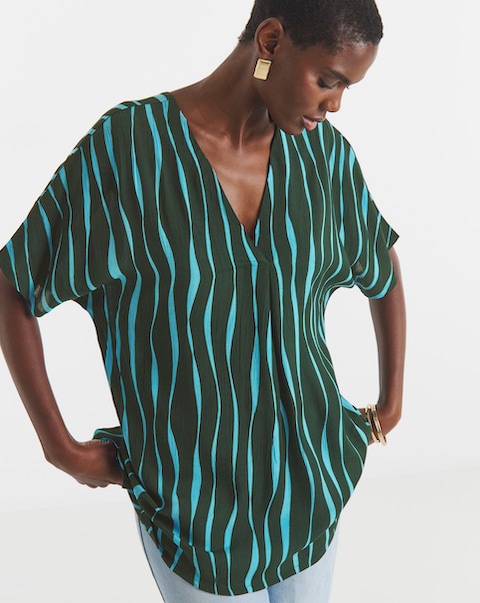 Printed Crinkle Tunic