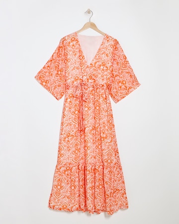Lovedrobe Kimono Sleeve Faux Wrap Midaxi With Tie Belt