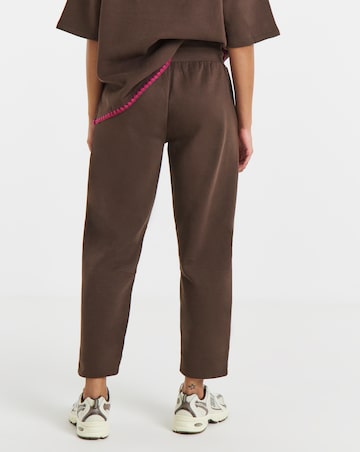 Simply Be Chocolate Whipstitch Barrel Leg Jogger