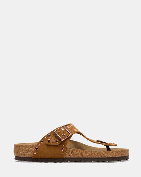 Birkenstock Gizeh Mink Suede Rivet Sandals - Standard Fit (D)