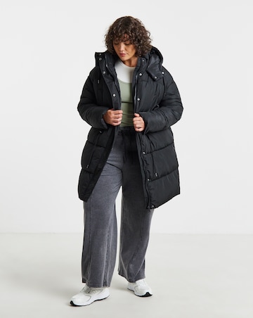 Black Longline Padded Coat