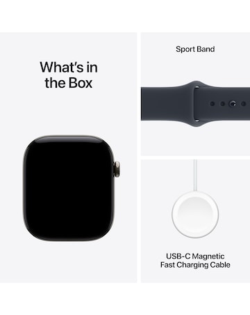 Apple Watch Series 12 GPS + Cellular 46mm - Titanium/Navy Blue Sport Band - S/M