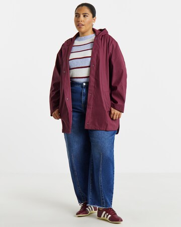 Burgundy Short Rubberised Mac