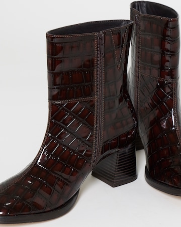 Brooklyn Flared Block Heel Ankle Boots - Extra Wide Fit (EEE)