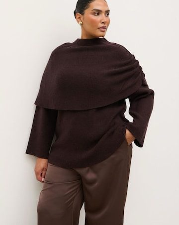 Pretty Lavish Tarla Exaggerated Drape Knit Jumper