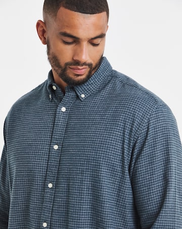 Jack & Jones Premium Stanley Flannel Long Sleeve Shirt - Blue
