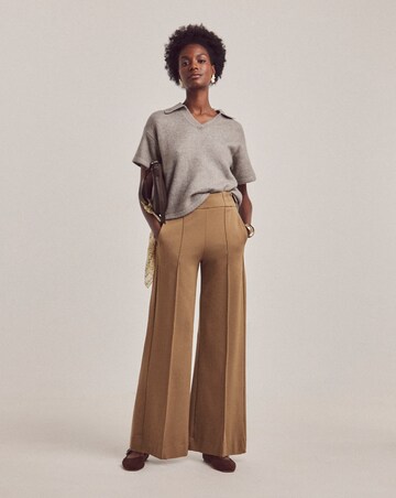 Anthology Camel Ponte Pull On Wide Leg Trouser