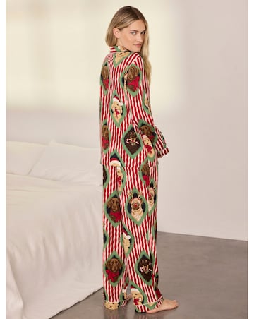Chelsea Peers Classic Long Sleeve Button Up Christmas Pyjama Set