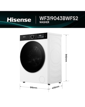 Hisense 3i 9kg 1400rpm KitchenFit Washing Machine White