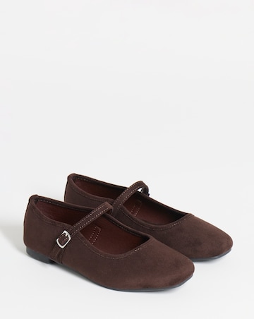 Sophia Mary Jane Flat Shoes - Wide Fit (E)