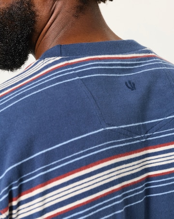 FatFace Short Sleeve Stripe Relaxed T-Shirt - Blue