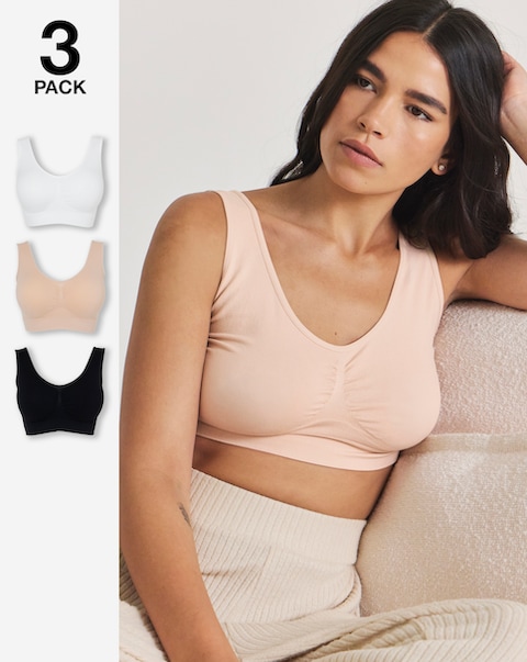 Pretty Secrets (3 Pack) Comfort Tops Black/White/Blush