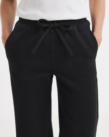 Black Wide Leg Jogger Jeans