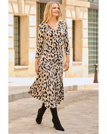 Sosandar Ruchded Front Fit & Flare Dress