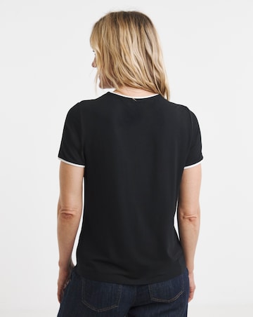 Black And White Ringer Short Sleeve T-Shirt