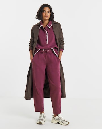 Simply Be Mulberry Whipstitch Barrel Leg Jogger