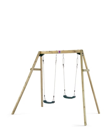 Plum Wooden Double Swing Set