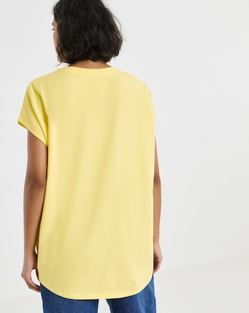Simply Be Yellow Slouchy Dip Back T-Shirt