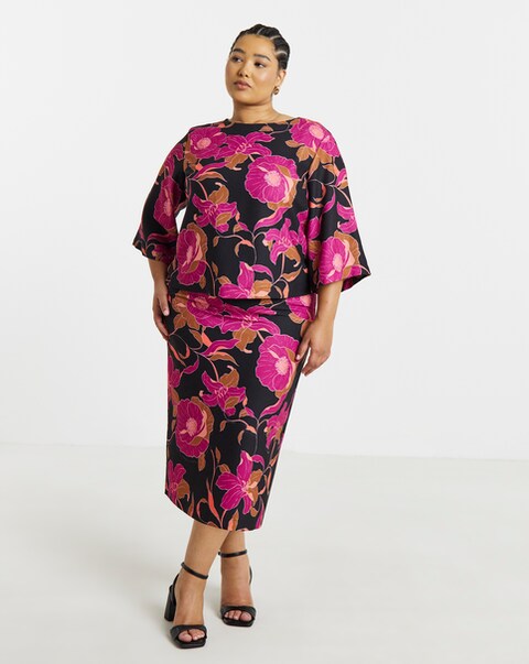 Joanna Hope Printed Crepe Skirt