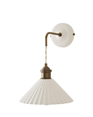 ValueLights Burford Ceramic Ribbed Adjustable Wall Light
