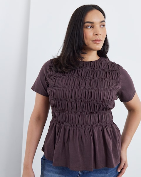 New In - Shirred Peplum Top