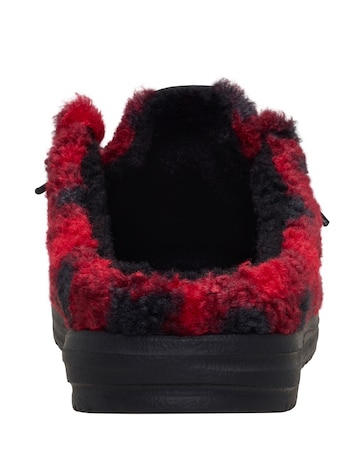 HeyDude Wally Buffalo Plaid Slipper - Red/Black