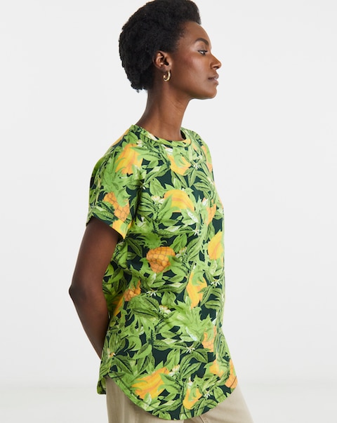 The Longline Short Sleeve Curved Hem Top