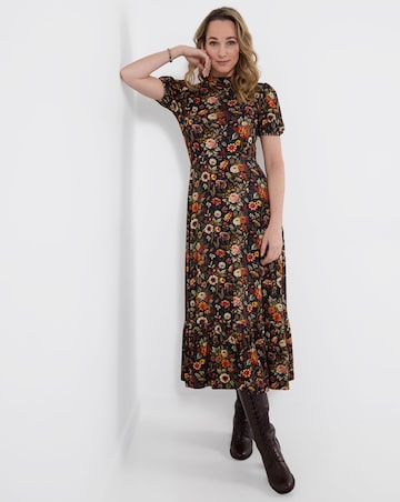 Joe Browns Petite Autumn Florals High Neck Jersey Maxi Dress