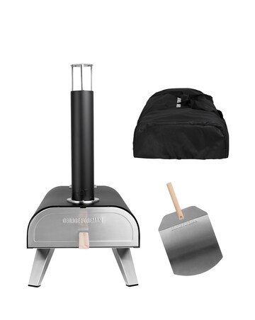 George Foreman Dual Fuel Powered Pizza Oven with Paddle & Carry Bag