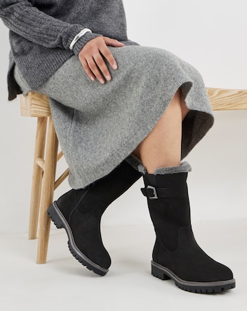 Maryse Faux Fur Trim Flat Calf Boots - Extra Wide Fit (EEE)