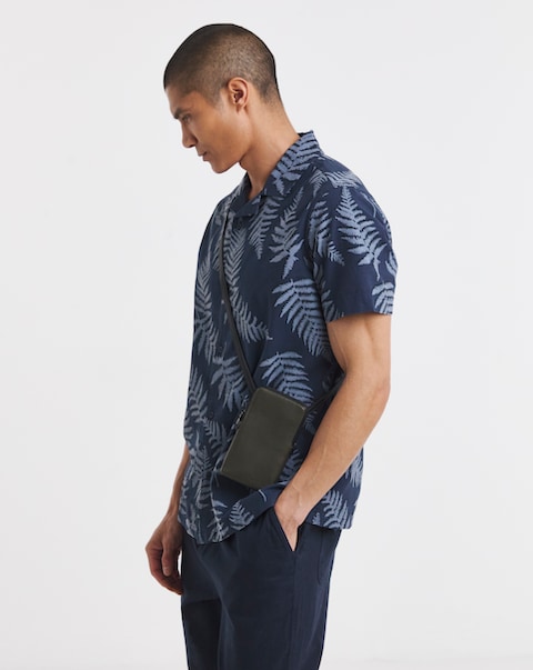Leaf Print Short Sleeve Shirt