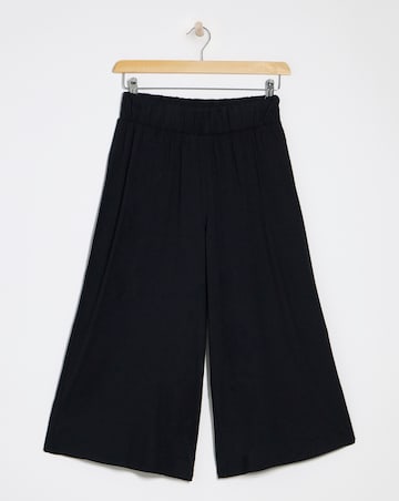 Simply Be Black Jersey V/E Wide Leg Culottes