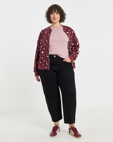 Simply Be Burgundy Bomber Jacket