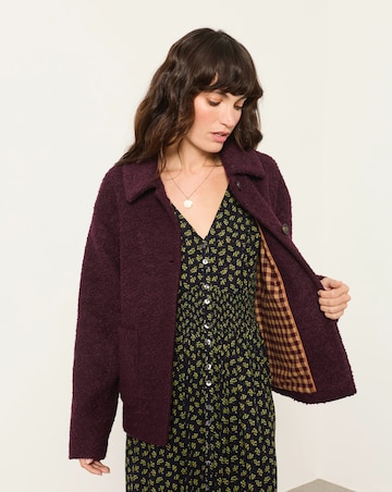 Fatface Faye Boucle Plum Jacket