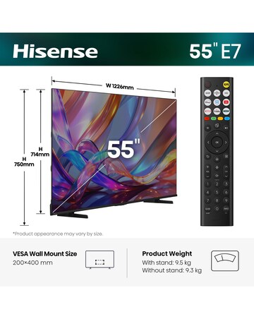 Hisense 55E7STUK 55in QLED 4K Ultra HD HDR Smart TV