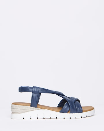 Senna Leather Tubular Sandals - Wide Fit (E)