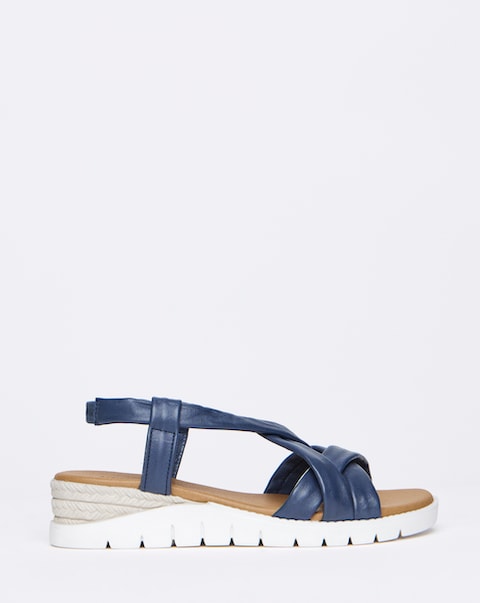 Senna Leather Tubular Sandals - Extra Wide Fit (EEE)