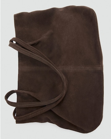 Mango Suede Leather Shopper Bag