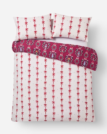 Festive Nutcracker Wreaths and Bows Cotton Blend Reversible Duvet Cover Set