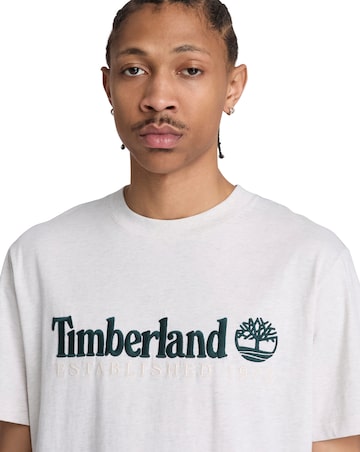 Timberland Established 197 Short Sleeve Embroidered T-Shirt - Light Oatmeal