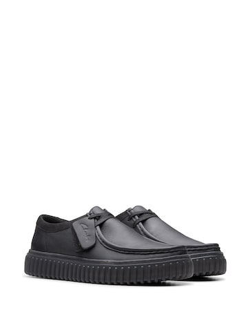 Clarks Torhill Lo Leather Shoe - Black