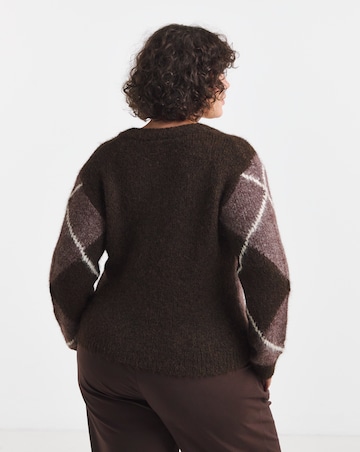 Vila Tolise V-Neck Check Knit Jumper