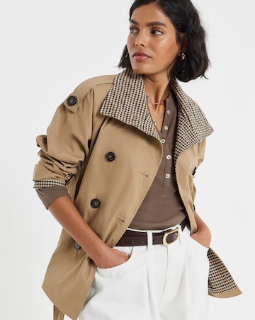 Camel Dropped Waist Trench