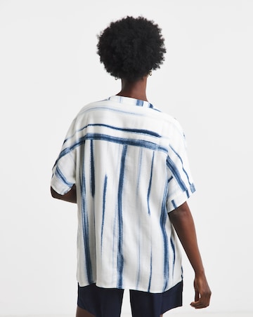 Printed Linen Mix Tunic Top