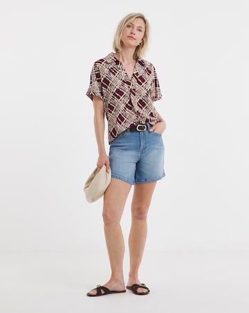 Collar Detail Short Sleeve Tunic