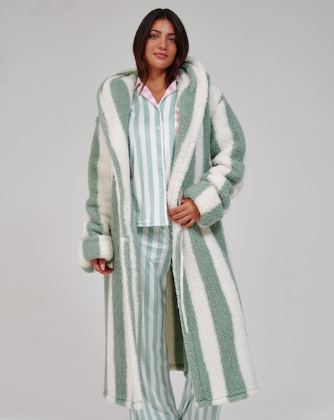 New In - Loungeable Striped Midi Dressing Gown