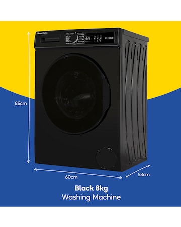 Russell Hobbs RH814W111B 8kg 1400rpm Washing Machine Black + Install