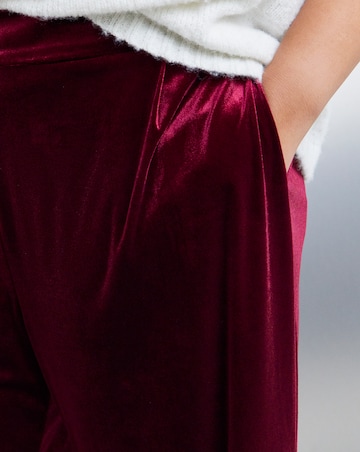 Simply Be Burgundy Velour Wide Leg Trouser Co-Ord